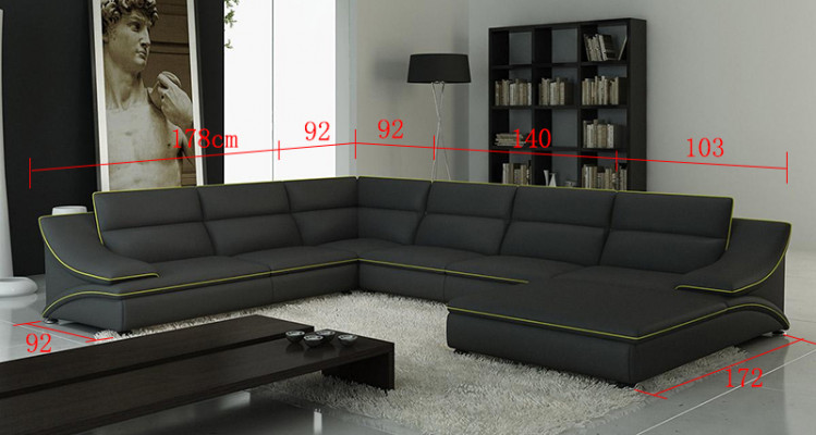 Leren bank Bank Woonlandschap Hoekbank Hoekbank Set Ontwerp Modern Bankstel