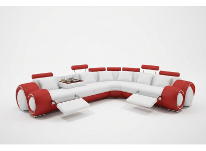 Leren bank Bank woonlandschap hoekbank hoekbank set design moderne bank A1163