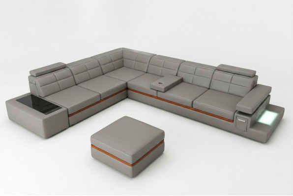 Leren bank Bankstel Woonlandschap Hoekbank Hoekcombinatie Ontwerp Modern Sofa B2011