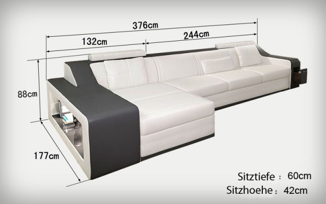 Lederen bank bank woonlandschap hoekbank hoekzitgroep design modern bankstel B2017B