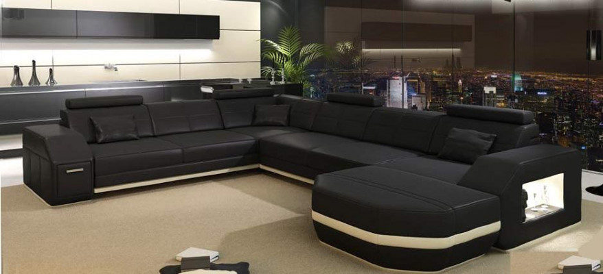 Leren bankbankwoonlandschap hoekbankhoekstel ontwerp moderne bank C4011 Nieuw