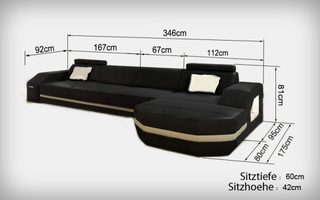 Elegante zwarte hoekbank in L-vorm Stijlvol meubilair voor uw huis.