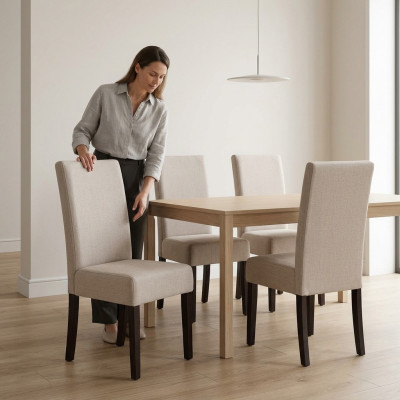 4x Stoel Set Beklede Zitstoelen Set Wachtkamer Kantoor Praktijk Lounge