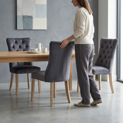 6x Stoelen Stoel Bekleding Design Chesterfield Suite Fauteuil Compleet Set