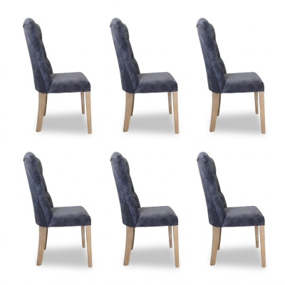6x Stoelen Stoel Bekleding Design Chesterfield Suite Fauteuil Compleet Set