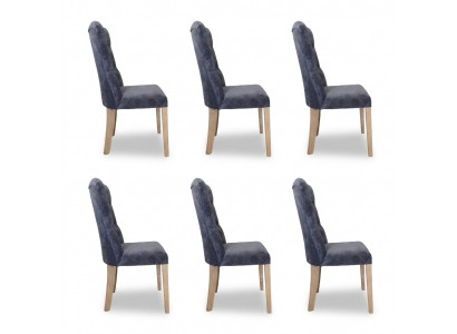 6x Stoelen Stoel Bekleding Design Chesterfield Suite Fauteuil Compleet Set