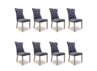 8x Stoelen Stoel Bekleding Design Chesterfield Set Fauteuil Compleet Set