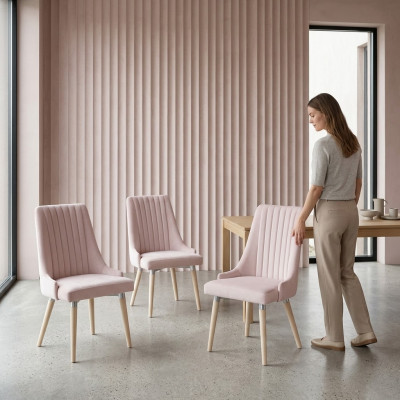 4x stoelen Stoel Bekleding Modern Set Ontwerp Fauteuil Compleet Nieuw