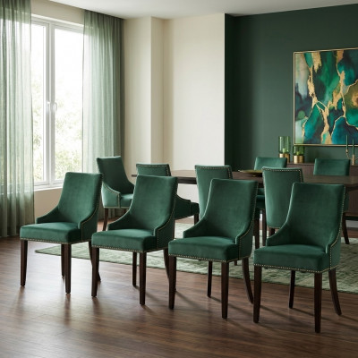 8x Ontwerp gestoffeerde zitstoelen Stoel Zie set fauteuil lounge club set