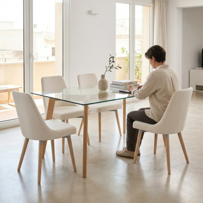 4x Design gestoffeerde zitstoelen Stoel Zie Lounge Set Club Set
