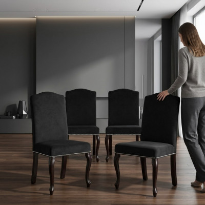 4x Design Beklede Stoel Set Stoelen Textiel Zitting Complete Set
