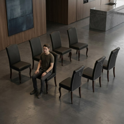 8x Chesterfield stoelen Stoel Bekleding Fauteuil Stoel Design Zit Clubset Nieuw