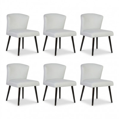6x Lederen bekleding zitstoel leuning stoel ontwerp lounge club fauteuil set nieuw