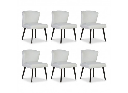 6x Lederen bekleding zitstoel leuning stoel ontwerp lounge club fauteuil set nieuw