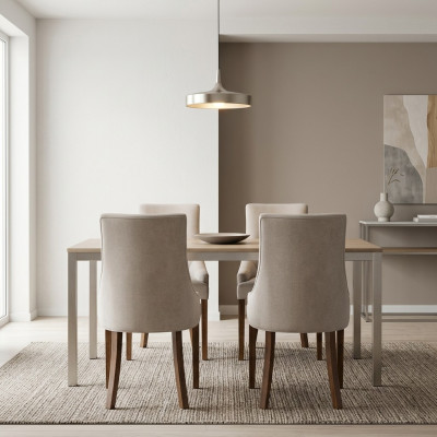 4x Ontwerper Gestoffeerde Stoel Set Bank Stoelen Compleet Rugleuning Zit Lounge
