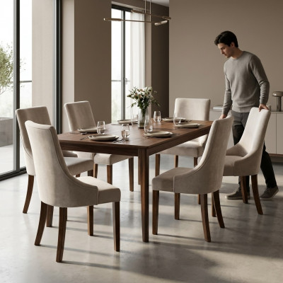 6x set van Design bekleding stoelen stoelenset compleet met leuningen zit lounge club nieuw