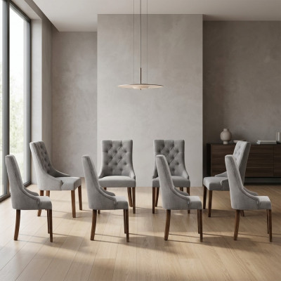 8x Ontwerpers Kussensstoelset met fauteuils volledige loungestoelen met leuning.