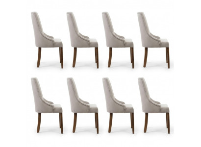 8x Ontwerpers Kussensstoelset met fauteuils volledige loungestoelen met leuning.