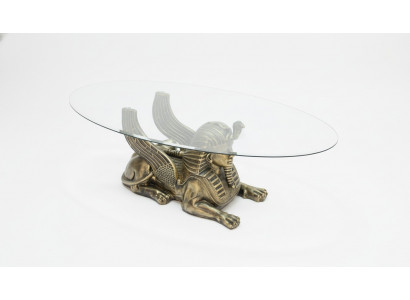 Salontafel Tafel Glazen tafels Farao Sphinx Bijzettafel Glas Egypte 120x60cm