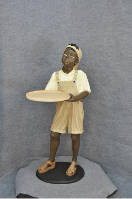 Standaard opslagkaarten drankfiguur figuren standbeeld jonge gastronomie sculptuur