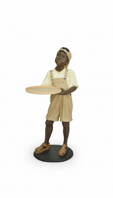 Standaard opslagkaarten drankfiguur figuren standbeeld jonge gastronomie sculptuur