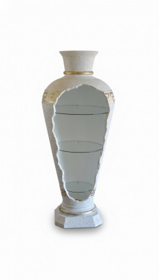 Vitrine Bar Hoekrek Glas Amfora Vaas Bodemvaas Kast Vitrinekast Lamp