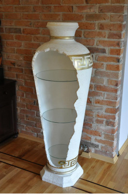 xxl Medusa Antike Stil Vitrine Bar Bodenvase Schrank Vitrine Säule 153cm Neu