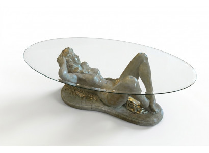 Erotische glazen tafel sculptuur figuur salontafel tafel bank bestel tafels standbeeld