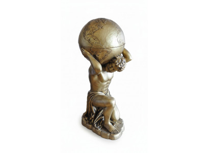Antieke Stijl Klassieke Wereldbol Atlas Minibar Bar Wijnrek Standbeeld Sculptuur Decoratie