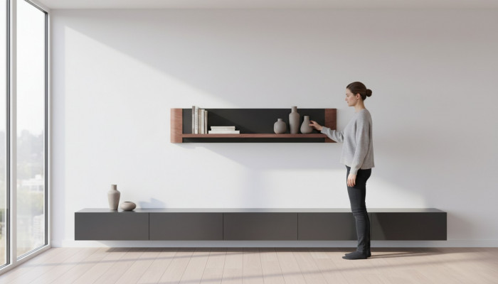 Opbergplaats Hotel Stijl Woonkamer Muurplank Boeken Opbergkast Planken