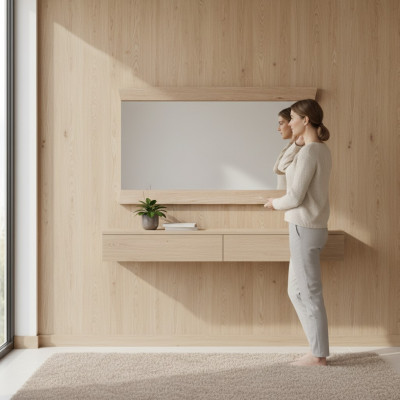 Spiegel Wandspiegel ontwerper hal woonkamer bad hout glas ontwerp Aspen AS-L1