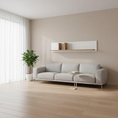 Opbergkast, hotelstijl woonkamer muurrek boekenrek kast planken Aspen ASP1
