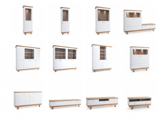 Moderne vitrinekast woonkamer hoge kast hotel dossierkast Aspen AS-W2