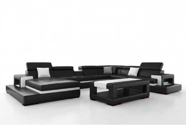 XXL Leren hoekbank Ontwerp Grote bank Bank Bekleding Hoek Stoel Decor Set  XXL Leren hoekbank Ontwerp Grote bank Bank Bekleding Hoek Stoel Decor Set