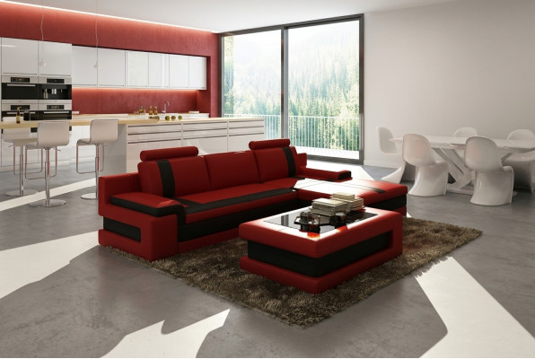 Leren bank woonlandschap L-vorm design moderne bank hoekbanken
