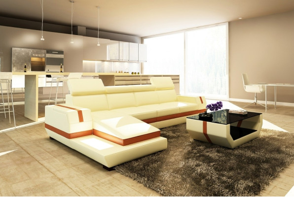 Moderne design hoekbank Big lederen set hoekbank woonkamer zitje