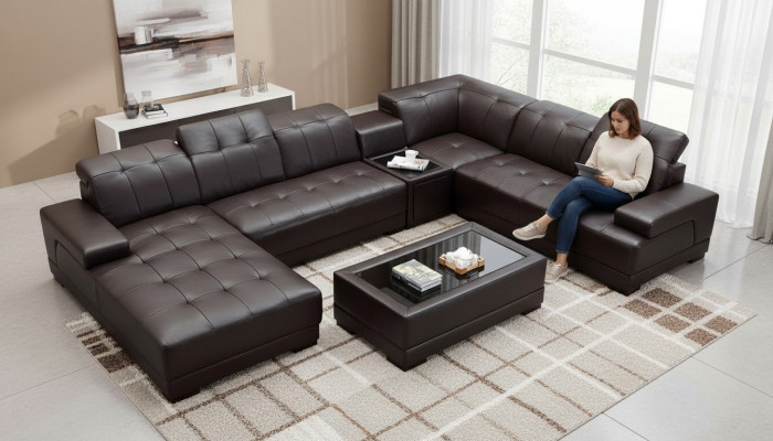 XXL leren grote woonkamer bank hoekbank bankstellen banken bekleding  XXL leren grote woonkamer bank hoekbank banken bekleding