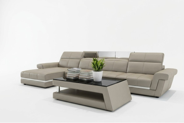 Leren bank bank woonlandschap L-vorm design modern bankstel 5136B banken