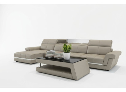 Leren bank bank woonlandschap L-vorm design modern bankstel 5136B banken