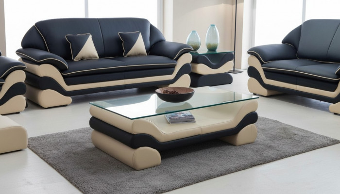 Klassieke luxe designer salontafel bankstel woonkamertafel leer