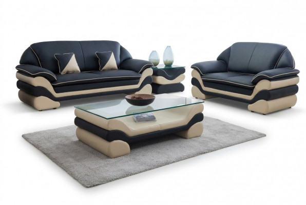 Klassieke luxe designer salontafel bankstel woonkamertafel leer