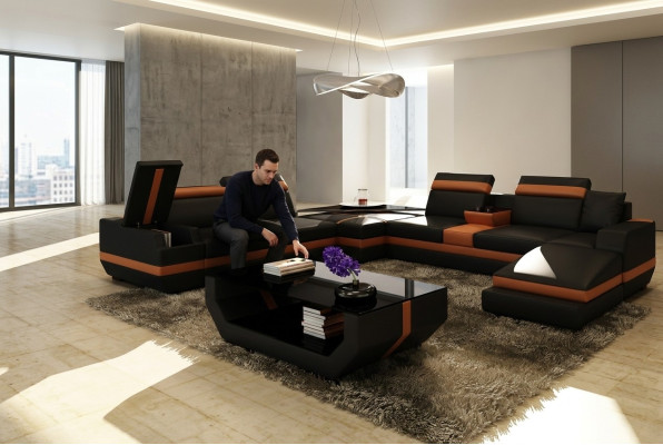 Luxe salontafels gestoffeerd met leer, ontworpen bijzettafel voor de woonkamer.