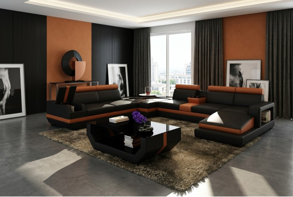 Luxe salontafels gestoffeerd met leer, ontworpen bijzettafel voor de woonkamer.