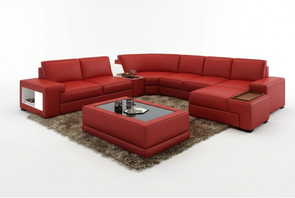 Luxe salontafels bekleed met designer woonkamertafels van leer.