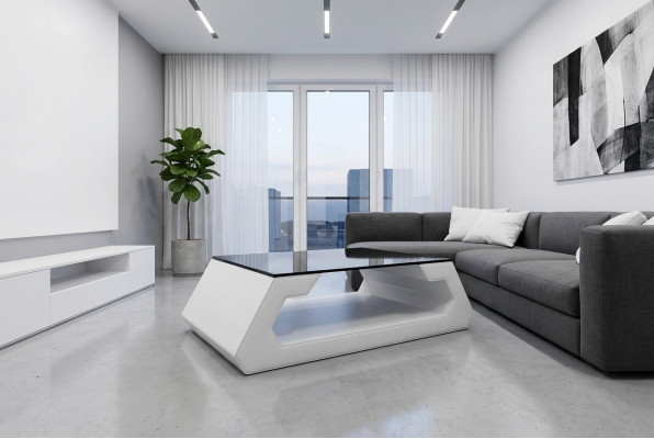 Salontafel Design Woonkamer Glas Lederen Bank Bank Tafel Bijzettafel Koffie