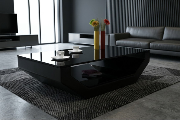 Design Space Luxe Leren Glas Tafel Woonkamer Bank Tafel Bijzettafels