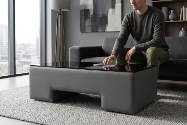 Elk koffie-ontwerp gestoffeerde banktafel woonkamer glazen tafels.
