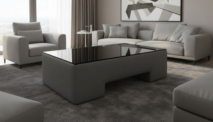 Elk koffie-ontwerp gestoffeerde banktafel woonkamer glazen tafels.