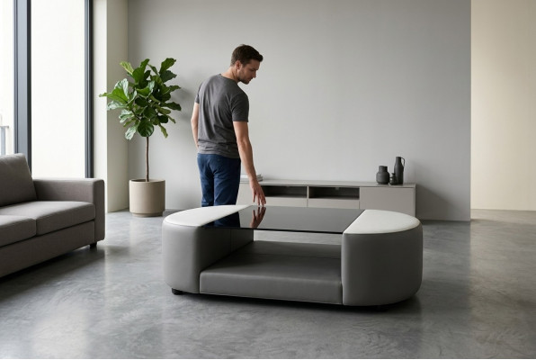 Sofatafel Woonkamer Ontwerp Glas Bank Salontafel Gestoffeerde Tafel Tafels