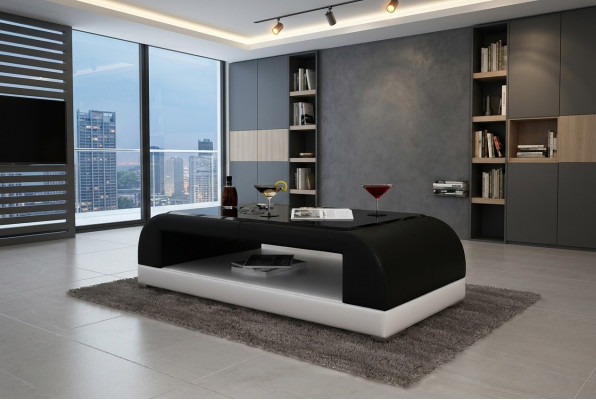 Sofatafel Glas Ontwerp Koffietafel Woonkamer Lederen Bank Bijzettafel Sofa